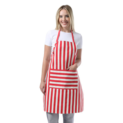 TOSHEX Kitchen Apron Cotton Waterdrop Resistant Adjustable Button Women Men
