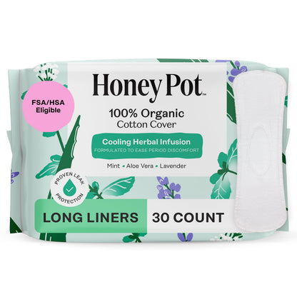 The Honey Pot Company - Cooling Herbal - Overnight - Pads for Women