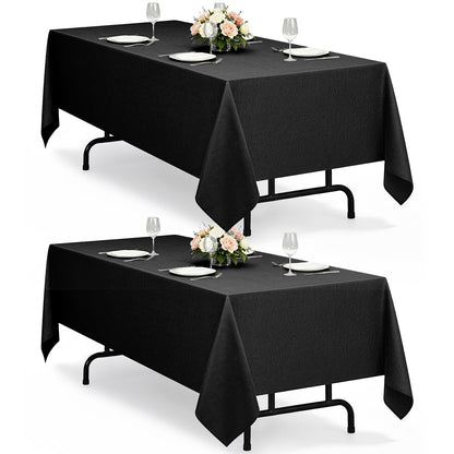 Decorelia Linen Textured Fall Tablecloth Rectangular Burnt Orange, 52"x70"