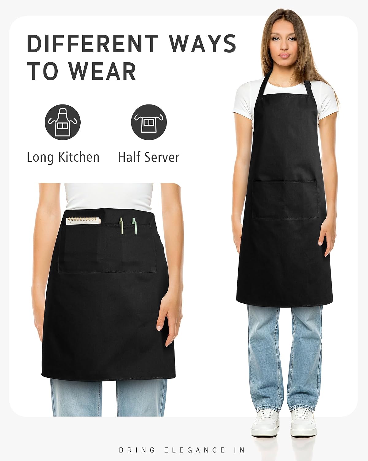 Syntus Chef Apron for Men Women with Pockets, Thick Grilling BBQ Apron