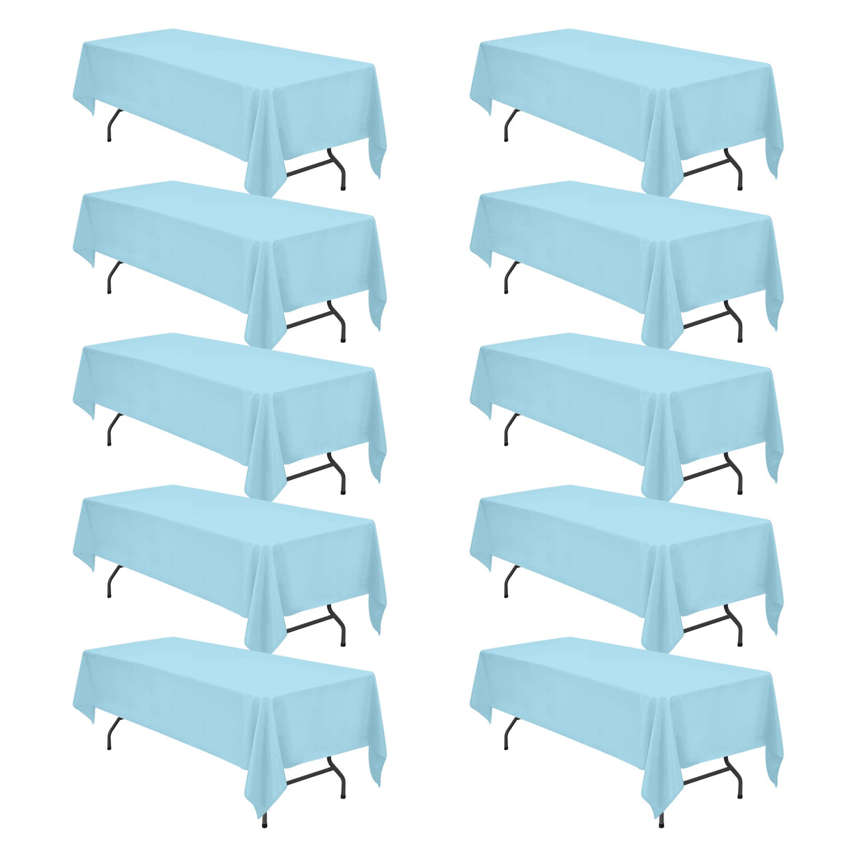 BRILLMAX 6 Pack Ivory Tablecloths 60x102 Inch for 6ft Rectangle Tables