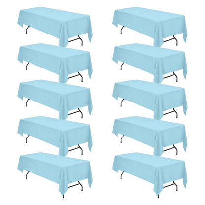 BRILLMAX 6 Pack Ivory Tablecloths 60x102 Inch for 6ft Rectangle Tables