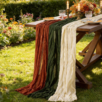 Pink Cheesecloth Table Runner Fall Boho Wedding Birthday Party Home Decor