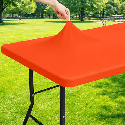 Moosfor Rectangle Spandex Fitted Table Cloth, 6FT Elastic Tablecloth