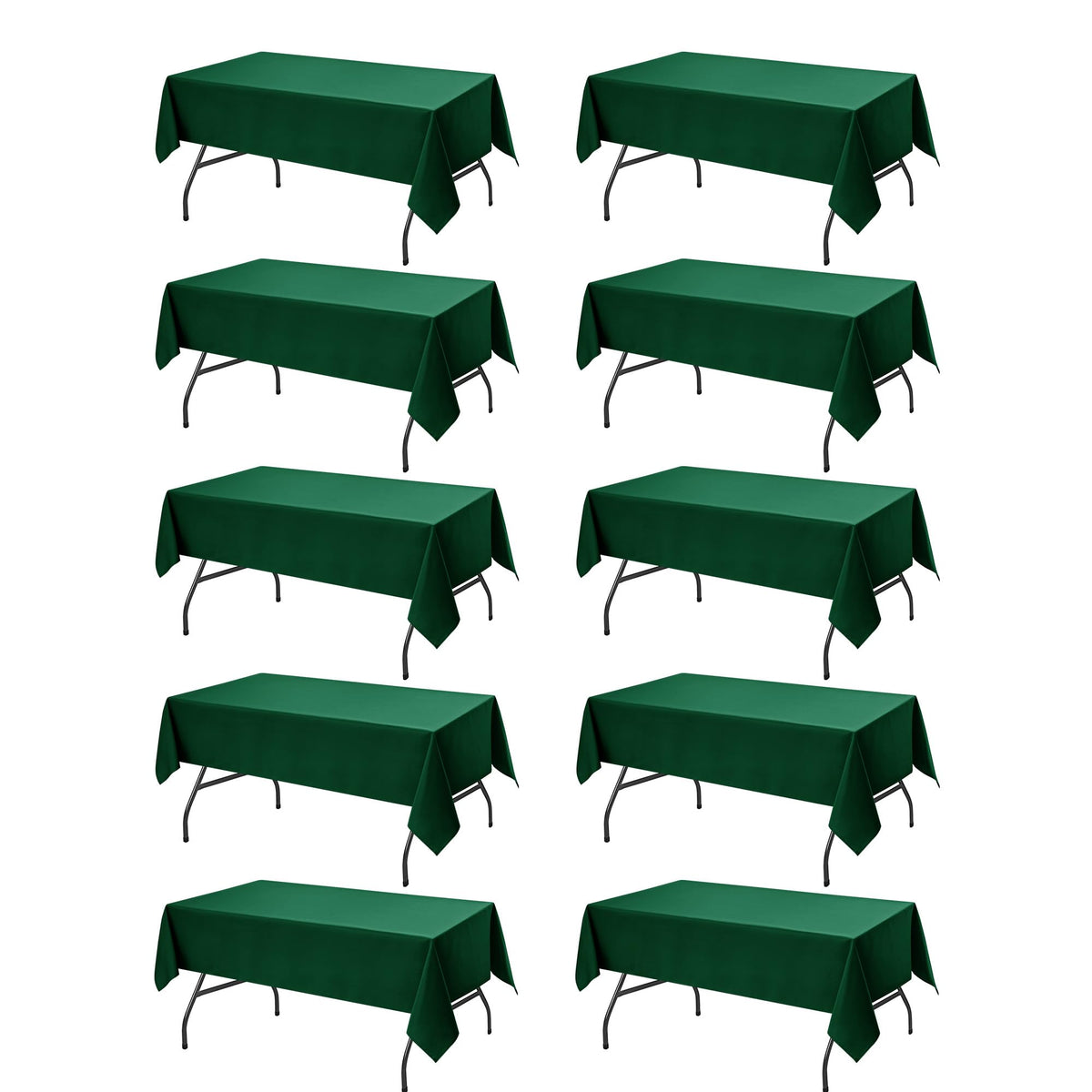 10-Pack White Tablecloths for Rectangle Tables, 60 x 102 Inches