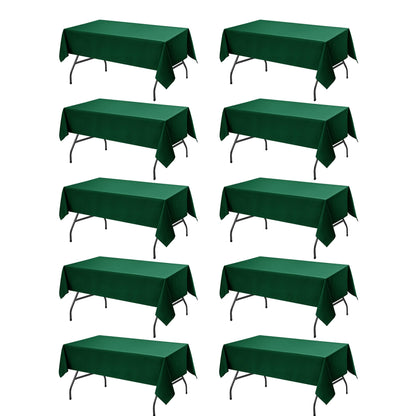 10-Pack White Tablecloths for Rectangle Tables, 60 x 102 Inches