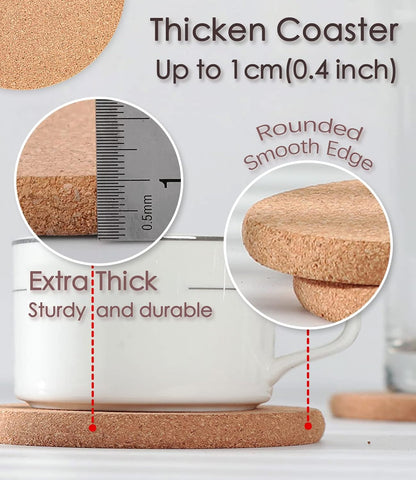 Cork Trivets for Hot Dishes, Hot Pots and Pans, 8 Inch 4 Pcs
