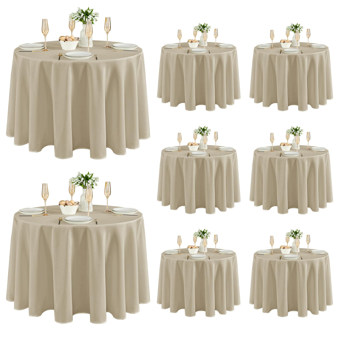 Fitable 6 Pack Black Tablecloths 70x120 Inch for 6-8 Ft Rectangle Tables
