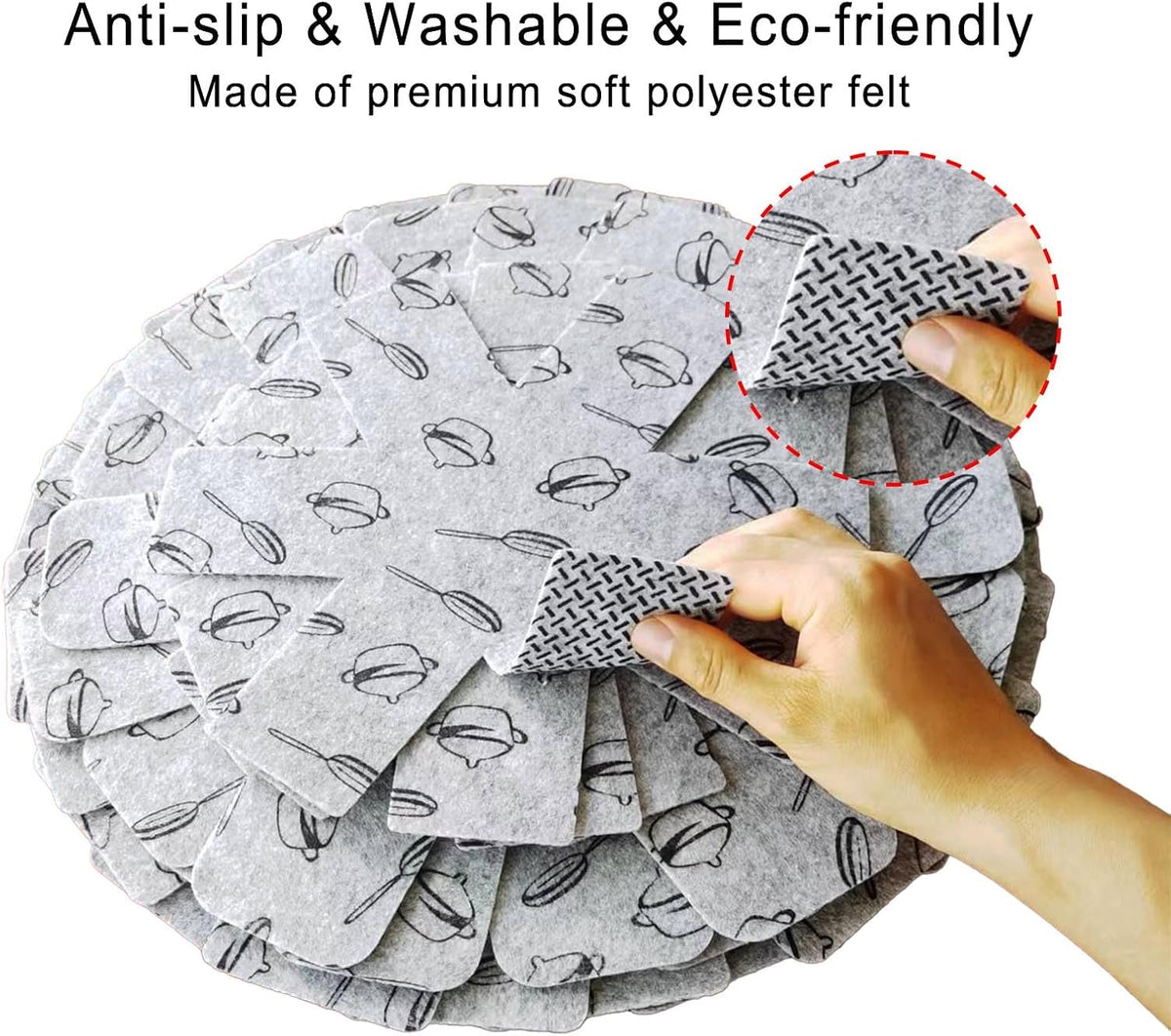 Pot and Pan Protectors 12 Pcs (10" 14" 15"), Pan Protectors for Stacking