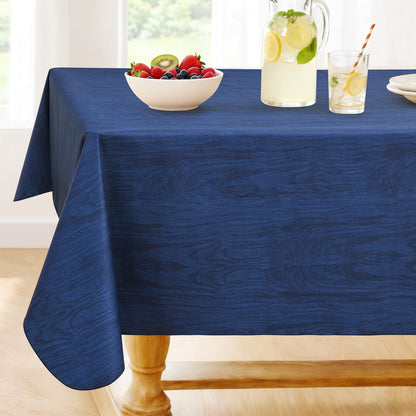 Smiry Rectangle Table Cloth, Waterproof Vinyl Tablecloths with Flannel Backing, Wipeable Spillproof Plastic Table Cover for Dining, Indoor and Outdoor (Champagne, 60 "x 84")