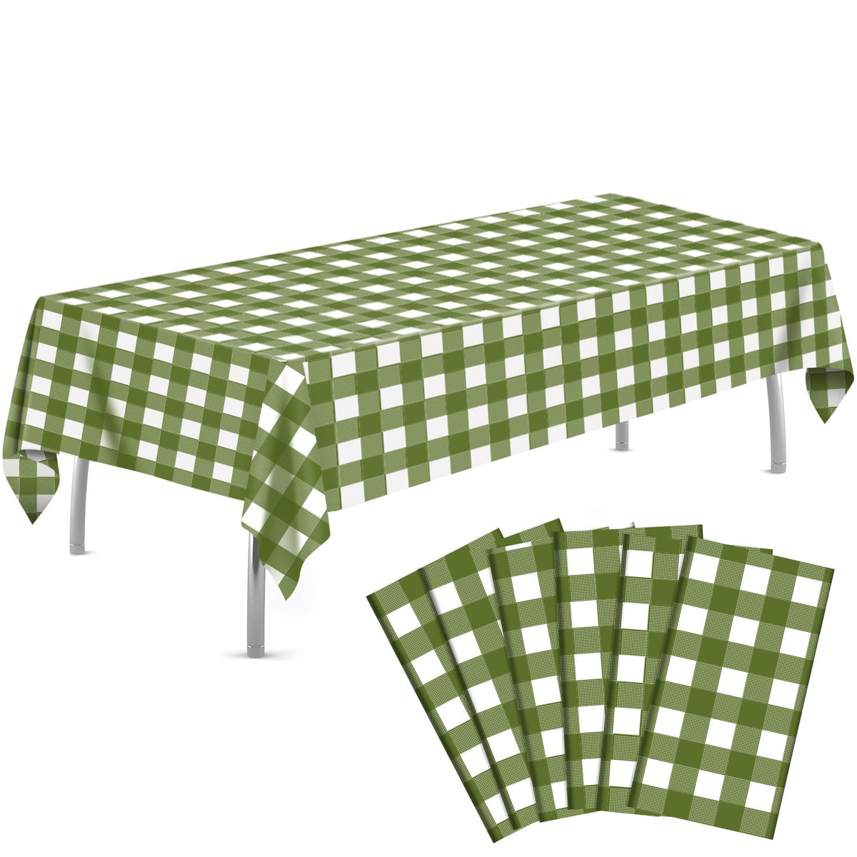 tujol Royal Blue 6 Pack Plastic Table Cloth 54" x 108", Disposable Tablecloths Rectangle Table Cover, Plastic Tablecloths for Parties