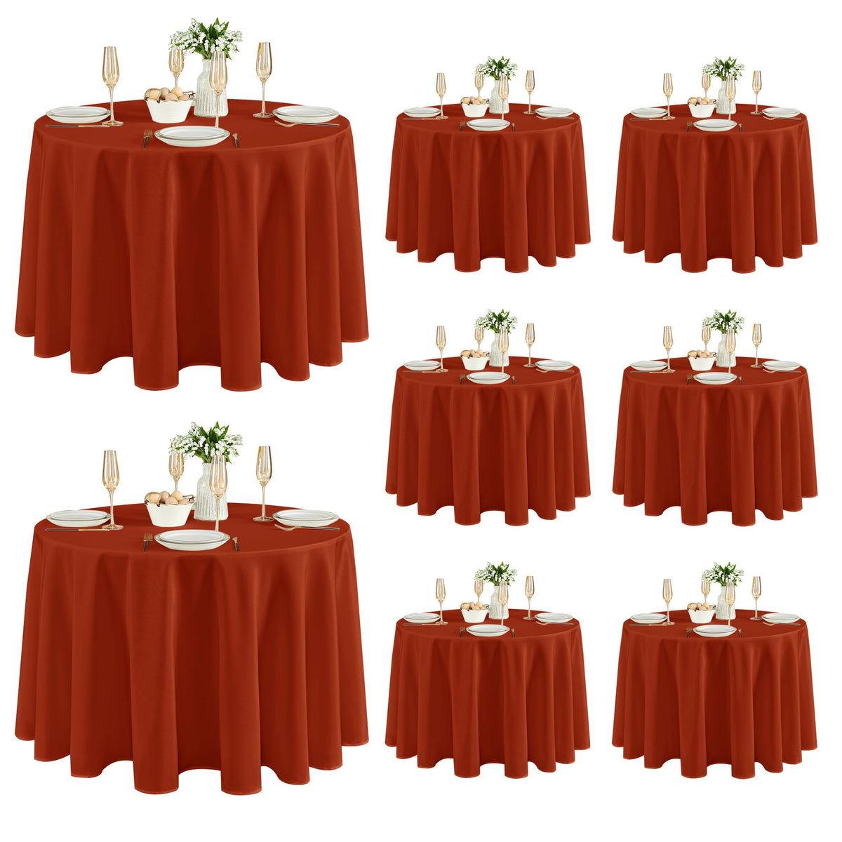 Fitable 6 Pack Black Tablecloths 70x120 Inch for 6-8 Ft Rectangle Tables