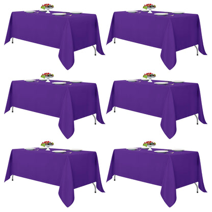 Fitable 6 Pack Black Tablecloths 70x120 Inch for 6-8 Ft Rectangle Tables