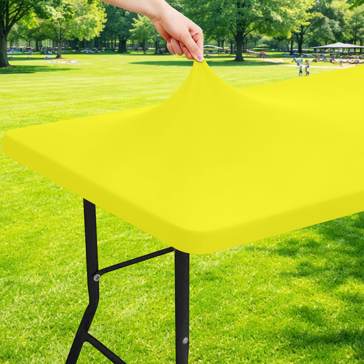 Moosfor Rectangle Spandex Fitted Table Cloth, 6FT Elastic Tablecloth