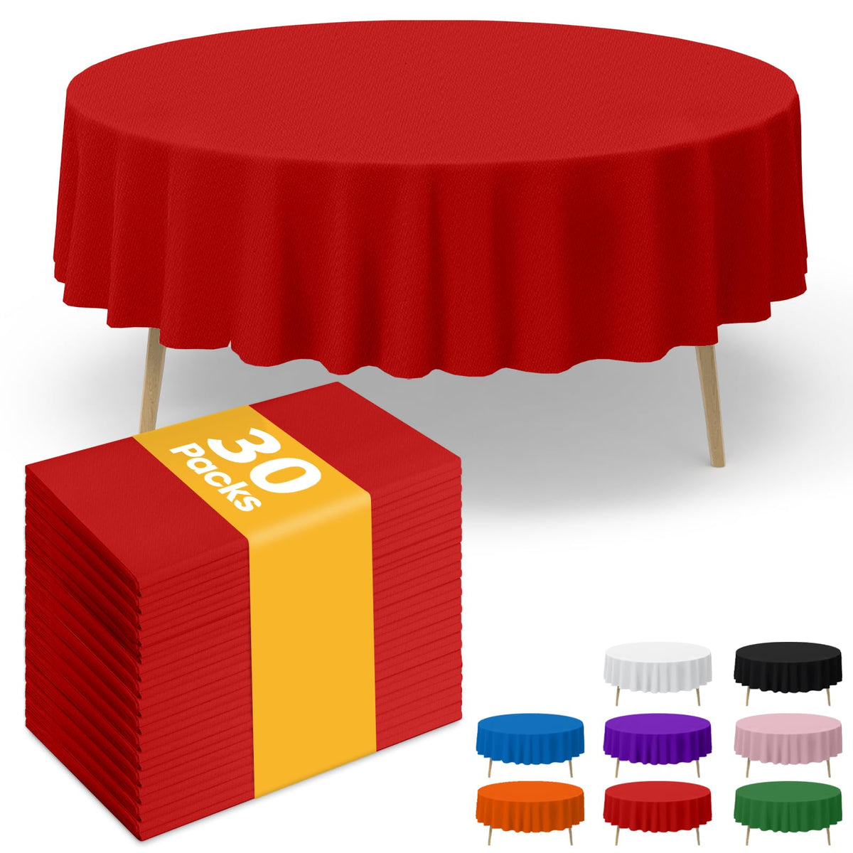 Niuara White Plastic Table Cloth - 30 Pack 54" × 108" Rectangle Disposable Tablecloths for 6FT Tables, Waterproof Table Cover for Party, Holiday & Gathering Use