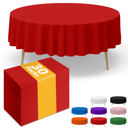 Niuara White Plastic Table Cloth - 30 Pack 54" × 108" Rectangle Disposable Tablecloths for 6FT Tables, Waterproof Table Cover for Party, Holiday & Gathering Use