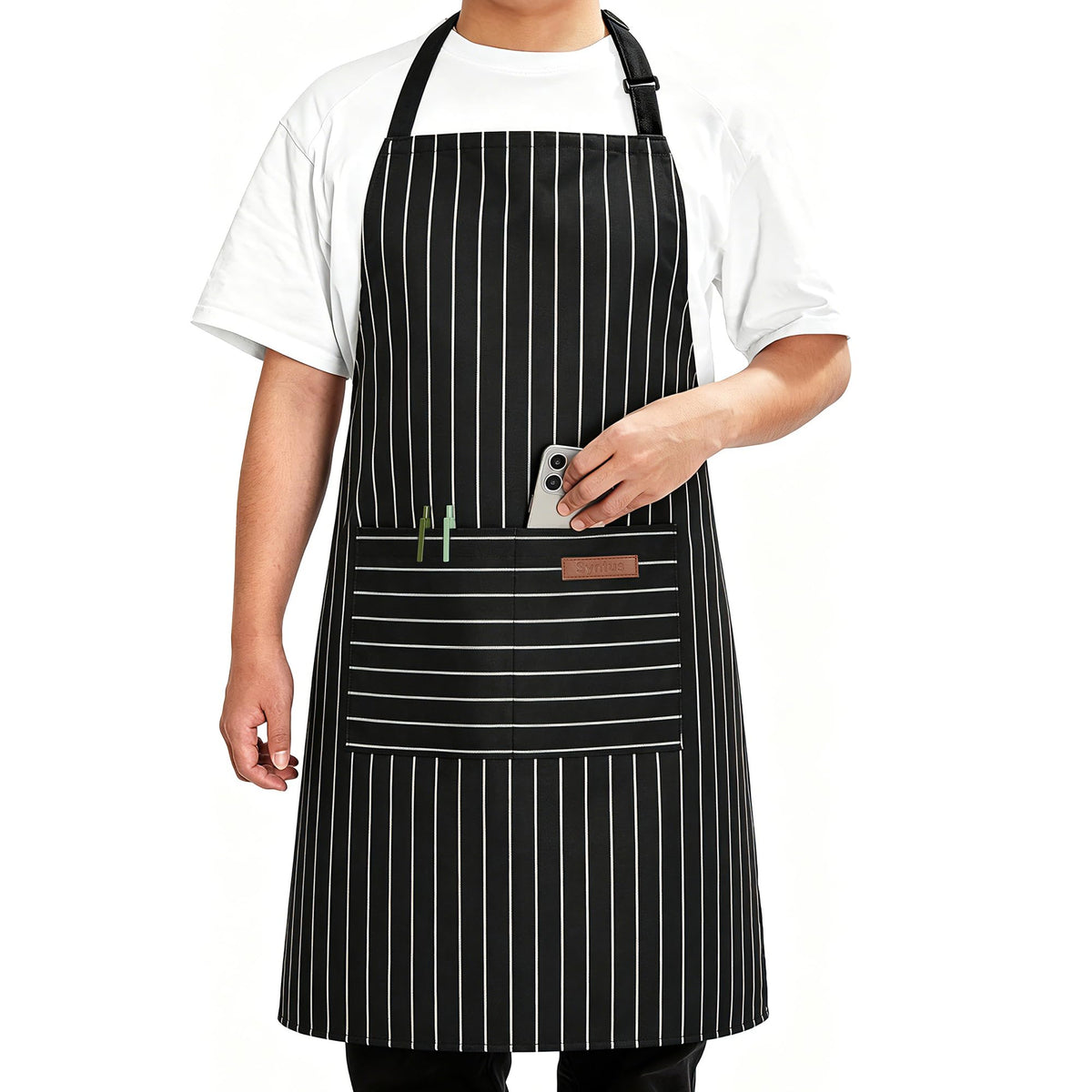 Syntus Chef Apron for Men Women with Pockets, Thick Grilling BBQ Apron
