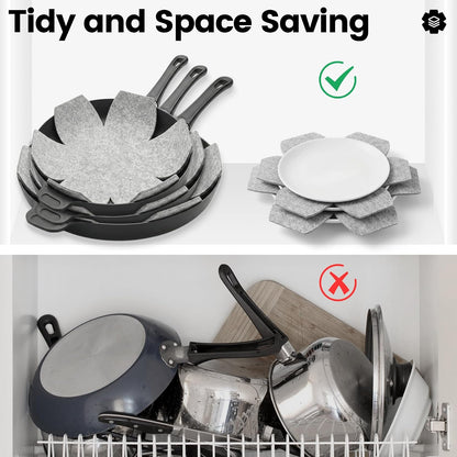 MOJOTORY Pot and Pan Protectors, 6 PCS in 3 Sizes