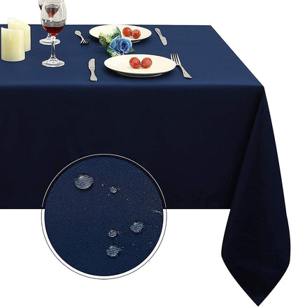 Obstal Rectangle Table Cloth, Navy Blue, 60 x 84 Inch