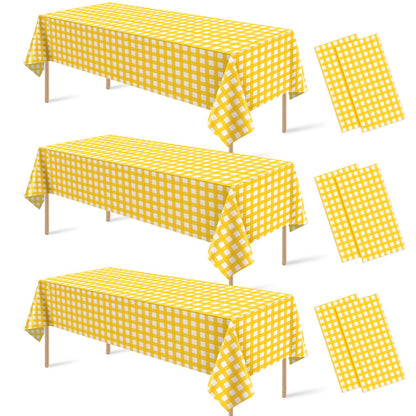 3 Pcs Sage Green Gingham Tablecloths, Checkered Table Covers 54 x 108 Inch