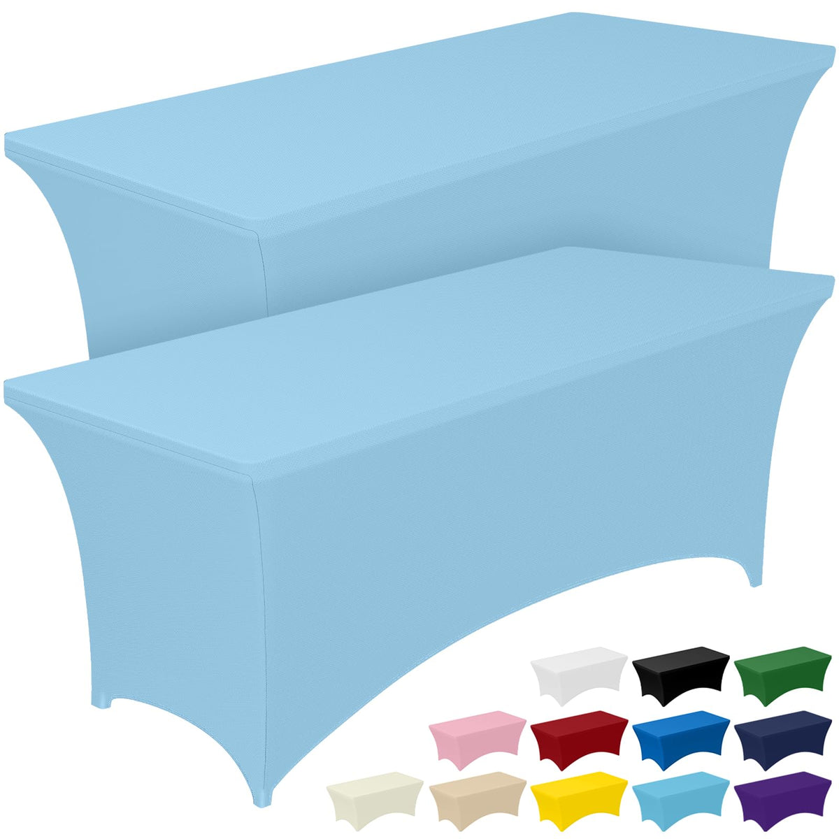 Pureegg Spandex Tablecloth 6ft 2 Pack Black