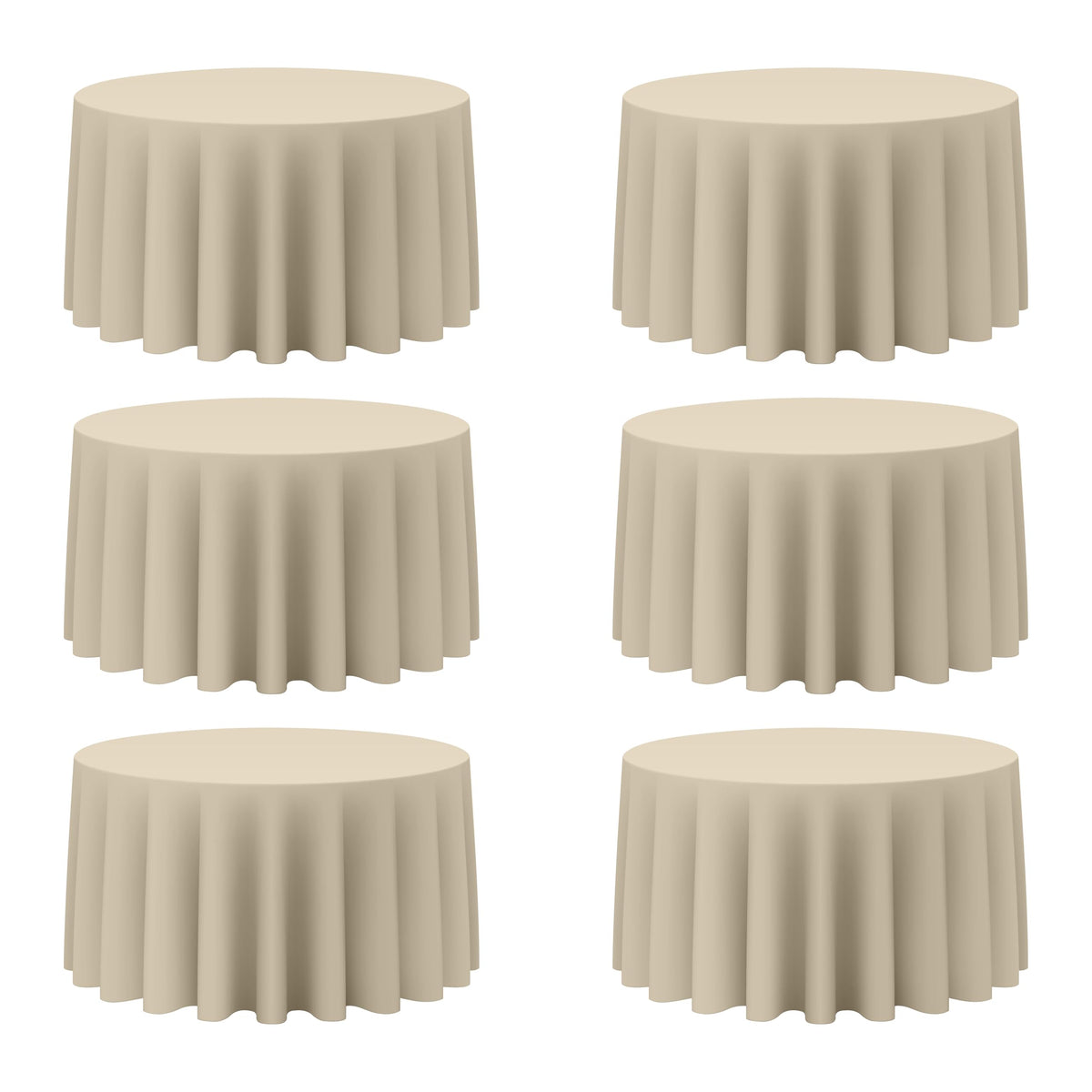 BRILLMAX 6 Pack Navy Blue Round Tablecloths 120 Inch for 60" Tables