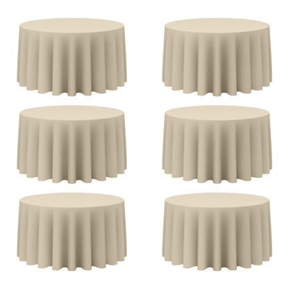 BRILLMAX 6 Pack Navy Blue Round Tablecloths 120 Inch for 60" Tables