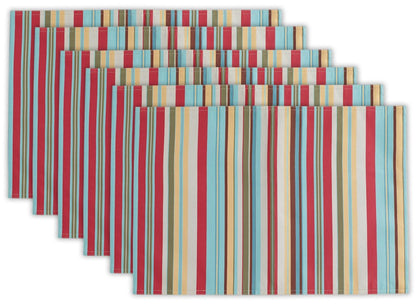 DII Summer Stripe Outdoor Tabletop Collection, Multi-use, Machine Washable, Tablecloth, 60x84, Sunset