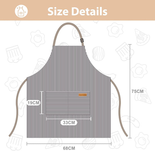 VALOME 2 Pack Kitchen Aprons with Pockets, Cooking Chef Apron for Men Women