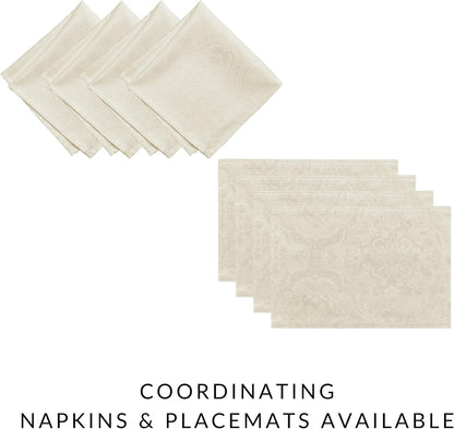 Caiden Elegance Damask Tablecloth, Ivory - 60" W x 120" L