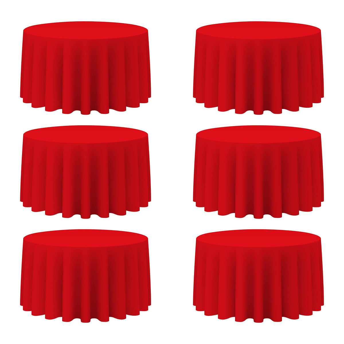 BRILLMAX 6 Pack Navy Blue Round Tablecloths 120 Inch for 60" Tables