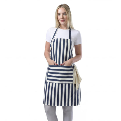 TOSHEX Kitchen Apron Cotton Waterdrop Resistant Adjustable Button Women Men