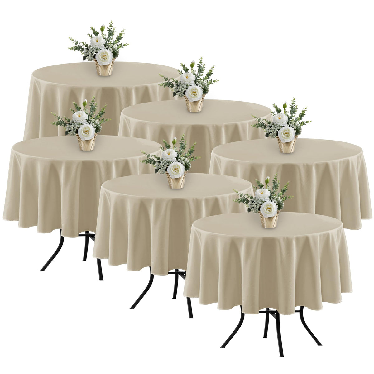Fitable 6 Pack Black Tablecloths 70x120 Inch for 6-8 Ft Rectangle Tables
