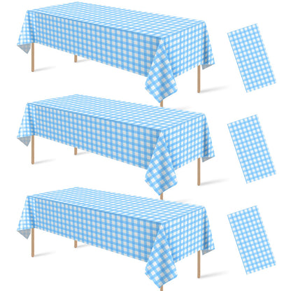 3 Pcs Sage Green Gingham Tablecloths, Checkered Table Covers 54 x 108 Inch