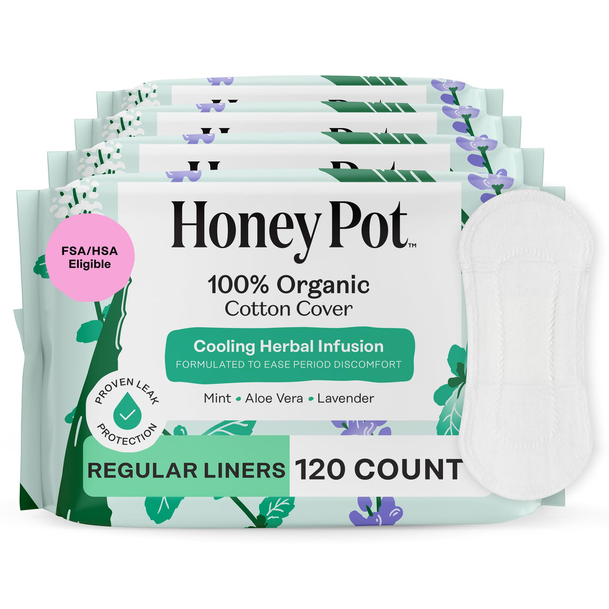 The Honey Pot Company - Cooling Herbal - Overnight - Pads for Women