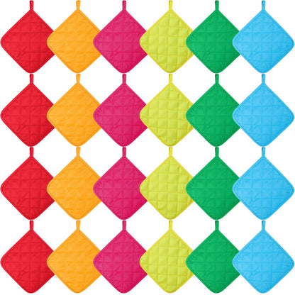 Bokon 12 Pcs Pot Holders Bulk for Kitchen, Multicolor Cotton Hot Pads