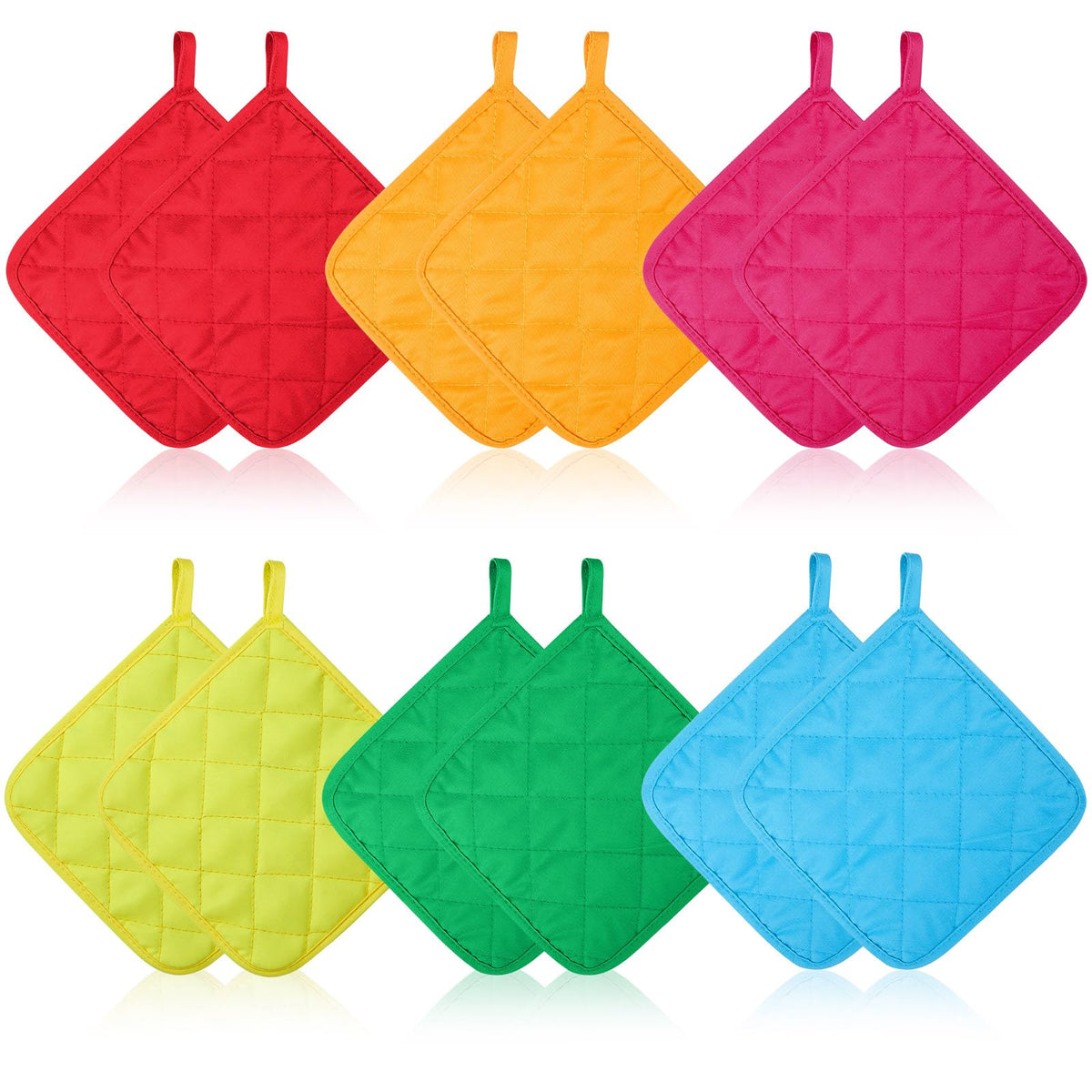 Bokon 12 Pcs Pot Holders Bulk for Kitchen, Multicolor Cotton Hot Pads