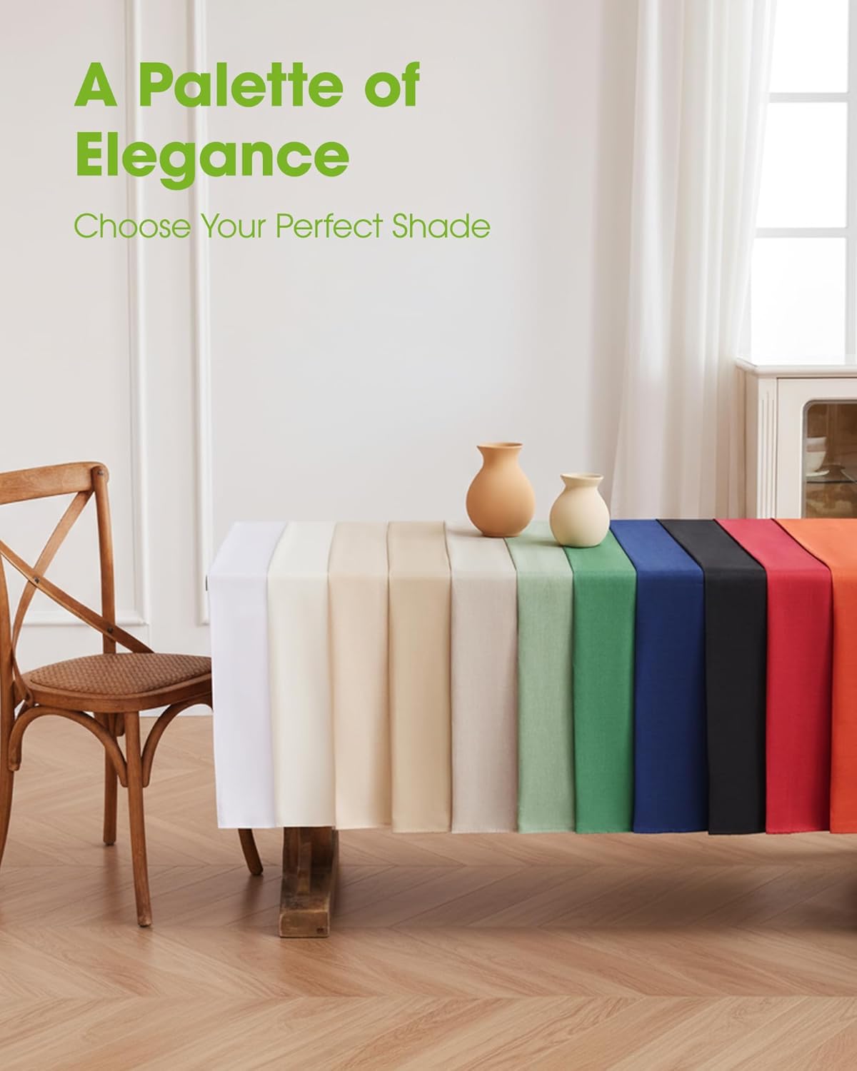 Pureegg Rectangle Linen Tablecloth Waterproof & Stain Resistant, Wrinkle-Free Table Cloth Adds Elegance and Protection, Ideal for Dining, Party, Wedding and Outdoor, 52 x 70 Inch, Beige