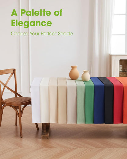 Pureegg Rectangle Linen Tablecloth Waterproof & Stain Resistant, Wrinkle-Free Table Cloth Adds Elegance and Protection, Ideal for Dining, Party, Wedding and Outdoor, 52 x 70 Inch, Beige