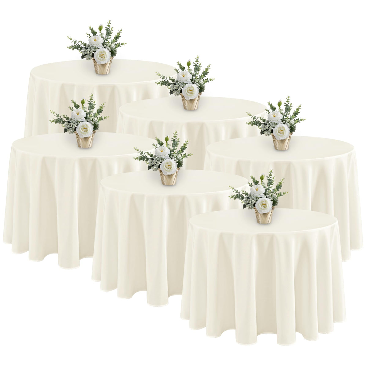 Fitable 6 Pack Black Tablecloths 70x120 Inch for 6-8 Ft Rectangle Tables