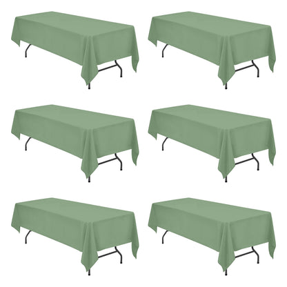 BRILLMAX 6 Pack Ivory Tablecloths 60x102 Inch for 6ft Rectangle Tables