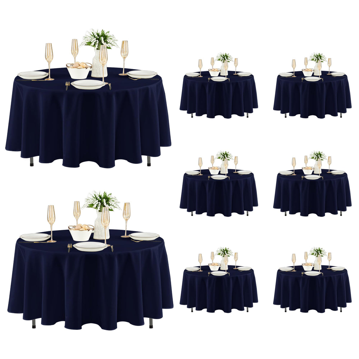 Fitable 6 Pack Black Tablecloths 70x120 Inch for 6-8 Ft Rectangle Tables