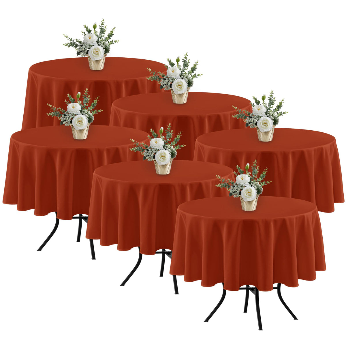 Fitable 6 Pack Black Tablecloths 70x120 Inch for 6-8 Ft Rectangle Tables
