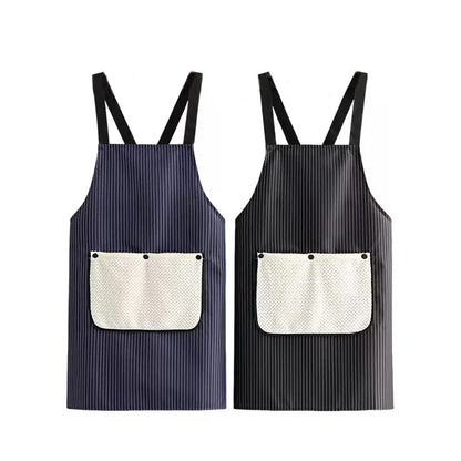 2 Pack Kitchen Apron with Hand Wipe,Water-drop Resistant with 2 Pockets Cooking Bib Aprons for Women Men Chef