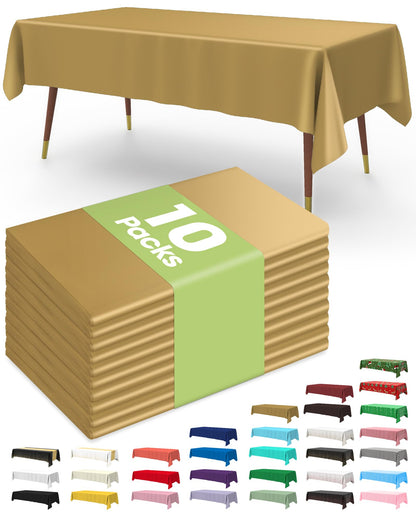 Pureegg Plastic Table Cloth Disposable 54x108 Inch 10 Pack, White