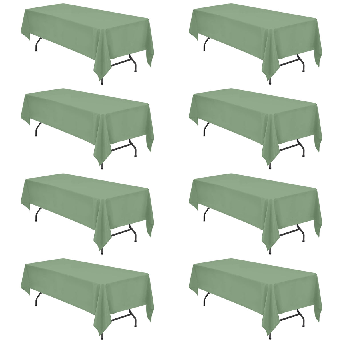 BRILLMAX 6 Pack Ivory Tablecloths 60x102 Inch for 6ft Rectangle Tables