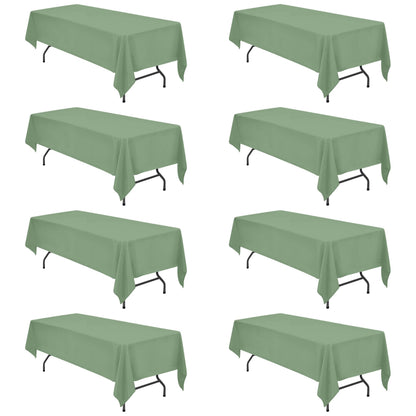 BRILLMAX 6 Pack Ivory Tablecloths 60x102 Inch for 6ft Rectangle Tables