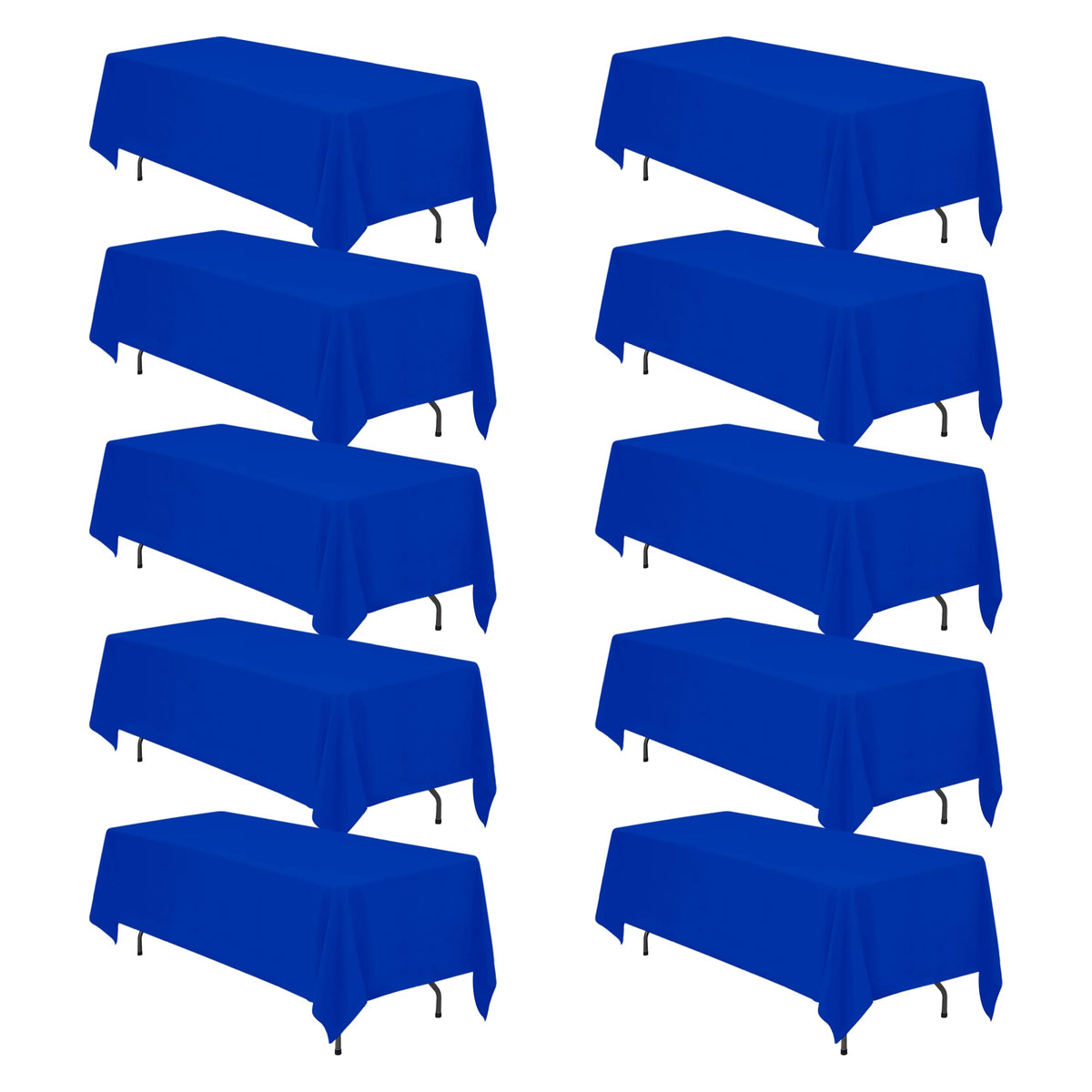 BRILLMAX 6 Pack Ivory Tablecloths 60x102 Inch for 6ft Rectangle Tables