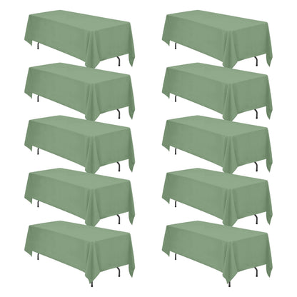 BRILLMAX 6 Pack Ivory Tablecloths 60x102 Inch for 6ft Rectangle Tables