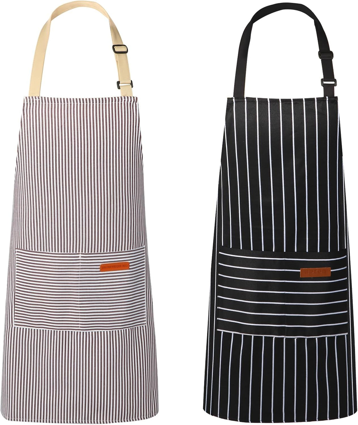 VALOME 2 Pack Kitchen Aprons with Pockets, Cooking Chef Apron for Men Women